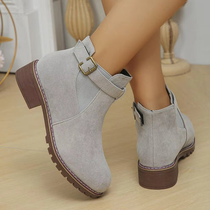 Women’s New Fall Chelsea Leather Ankle Boots – Comfortable, Roomy Toe & Low Heel