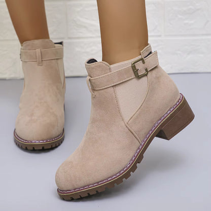 Women’s New Fall Chelsea Leather Ankle Boots – Comfortable, Roomy Toe & Low Heel