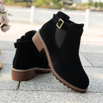 Women’s New Fall Chelsea Leather Ankle Boots – Comfortable, Roomy Toe & Low Heel