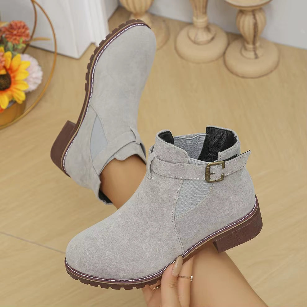 Women’s New Fall Chelsea Leather Ankle Boots – Comfortable, Roomy Toe & Low Heel