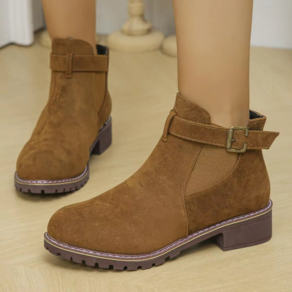 Women’s New Fall Chelsea Leather Ankle Boots – Comfortable, Roomy Toe & Low Heel