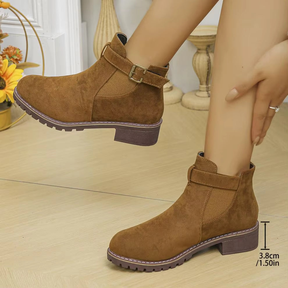 Women’s New Fall Chelsea Leather Ankle Boots – Comfortable, Roomy Toe & Low Heel
