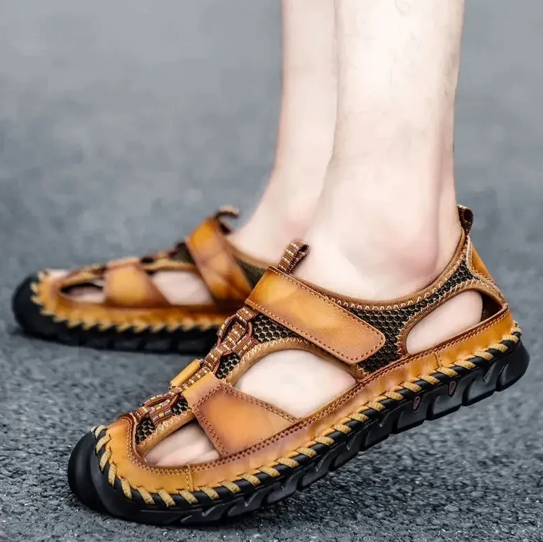 ⏰Summer Promotion 50% OFF 🔥 Men's Handmade Cowhide Breathable Mesh Walking Shoes