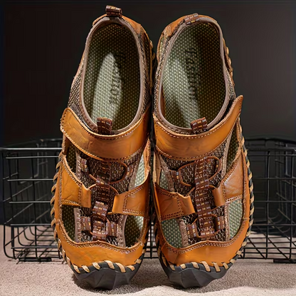 ⏰Summer Promotion 50% OFF 🔥 Men's Handmade Cowhide Breathable Mesh Walking Shoes