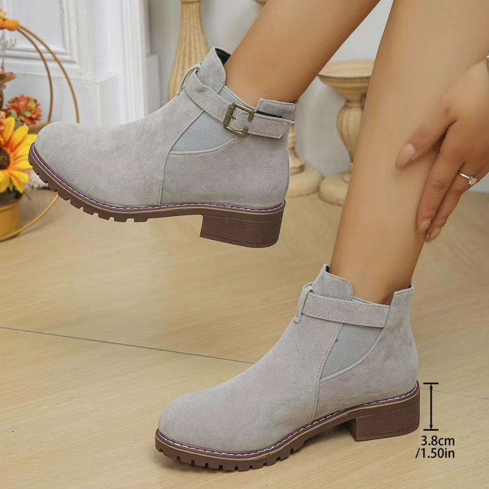 Women’s New Fall Chelsea Leather Ankle Boots – Comfortable, Roomy Toe & Low Heel