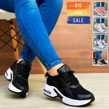 On This Week Sale OFF 50%🔥Women's Platform Sneakers Lace Up With Colors, Orthopedic Walking Sneaker